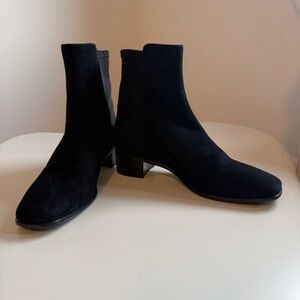 Stuart Weitzman Black Suede Ankle Boots size 8